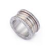 12mm Punk Retro Inel Femeie Zirconiu Cubic Zirconia Verighete Pentru Bărbați Femei Hiphop 3 Culori Oțel Inoxidabil Inel cu Cifre Romane Bijuterii