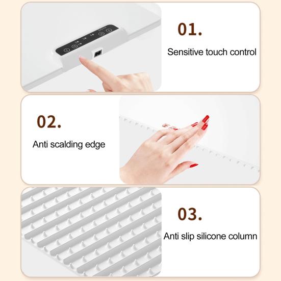 Elektrisches Warmhaltetablett mit einstellbarer Temperatur, faltbares Design, schnell erhitzendes Speisenwärmer, Tischset mit Kochplatte