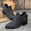 Dámské boty a kotníkové boty Klín Dámská móda Prolamované Jednoduché boty Západní šněrovací Robustní podpatek Ležérní boty Botas De Mujer