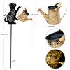1 Solar-Katzen-/Hunde-Silhouette-Gießkanne für den Außenbereich - Hängende Solar-Gartendekoration für Rasen, Hinterhof, Weg und Terrasse