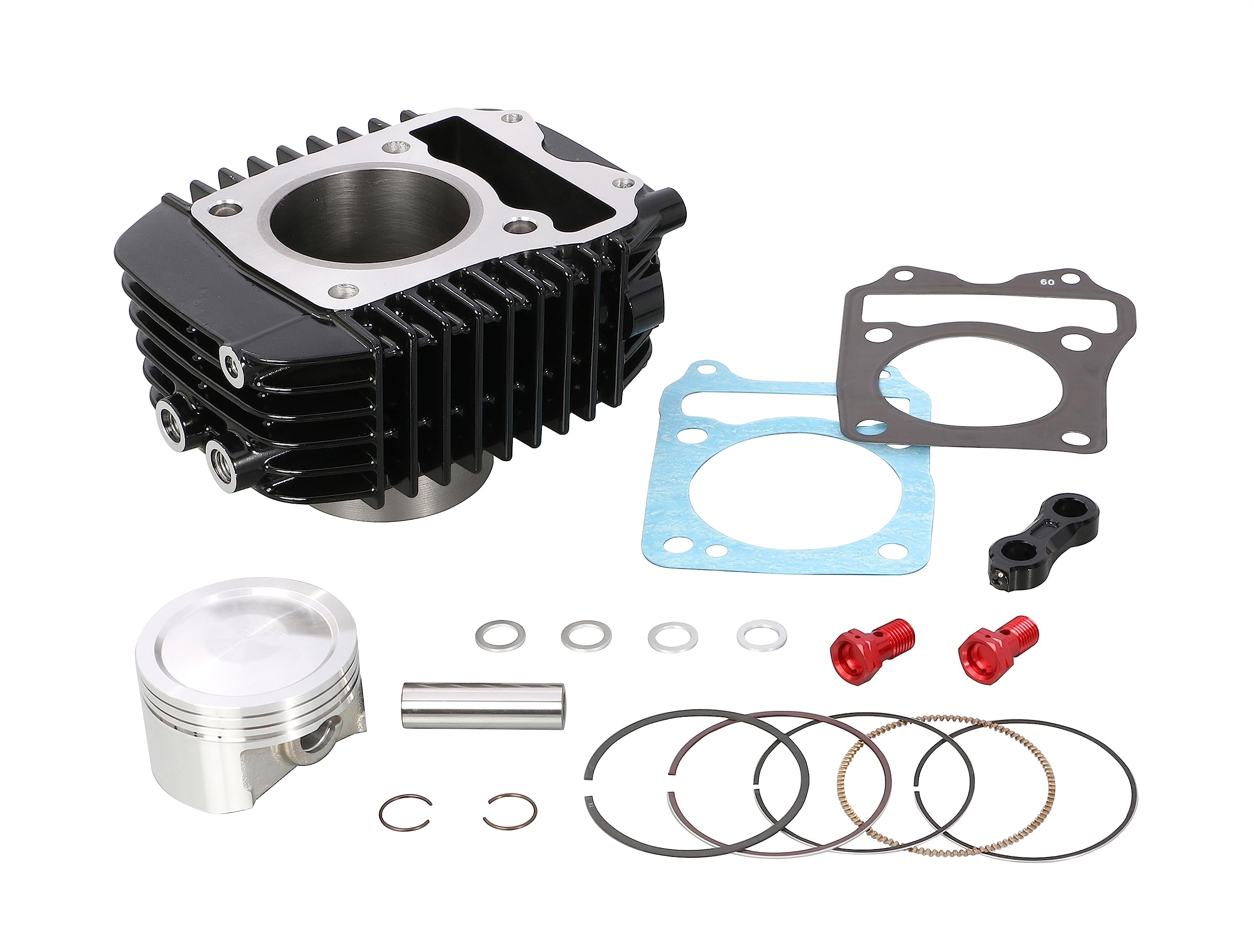 

KITACO LIGHT 164cc Aluminum Cast Iron Sleeve Cylinder for Hunter Cub Monkey 125 and Grom Part Number Bore-Up Kit, (Black), CT125, (JA55), (JB02),