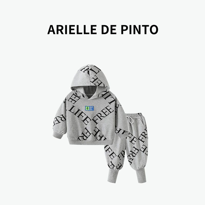 French Arielle De Pinto Kidsren s Suits Are Fashionable and Cool Autumn Clothing for Boys and Girls, Stylish and Fashionable Kidsren s Clothing Gray 90