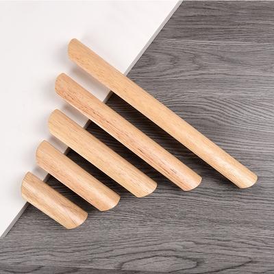 Wooden Furniture Handle Drawer Pulls Nordic Cabinet Solid Wood Handles Environmental Friendly Wardrobe Knob with Mounting Screws