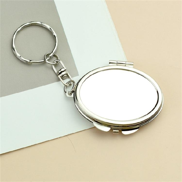 Easy To Clean Metal Keyring Cosmetic Mirror for Travel Office and Daily Activities Featuring Sturdy Construction