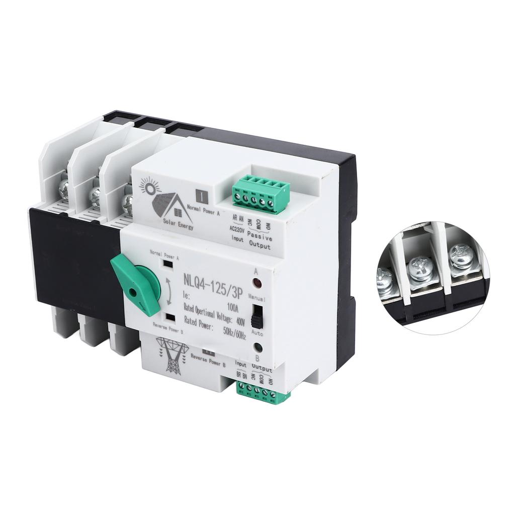 Comutator neîntrerupt de transfer dublu de putere Circuit Selector electric 400V 100A