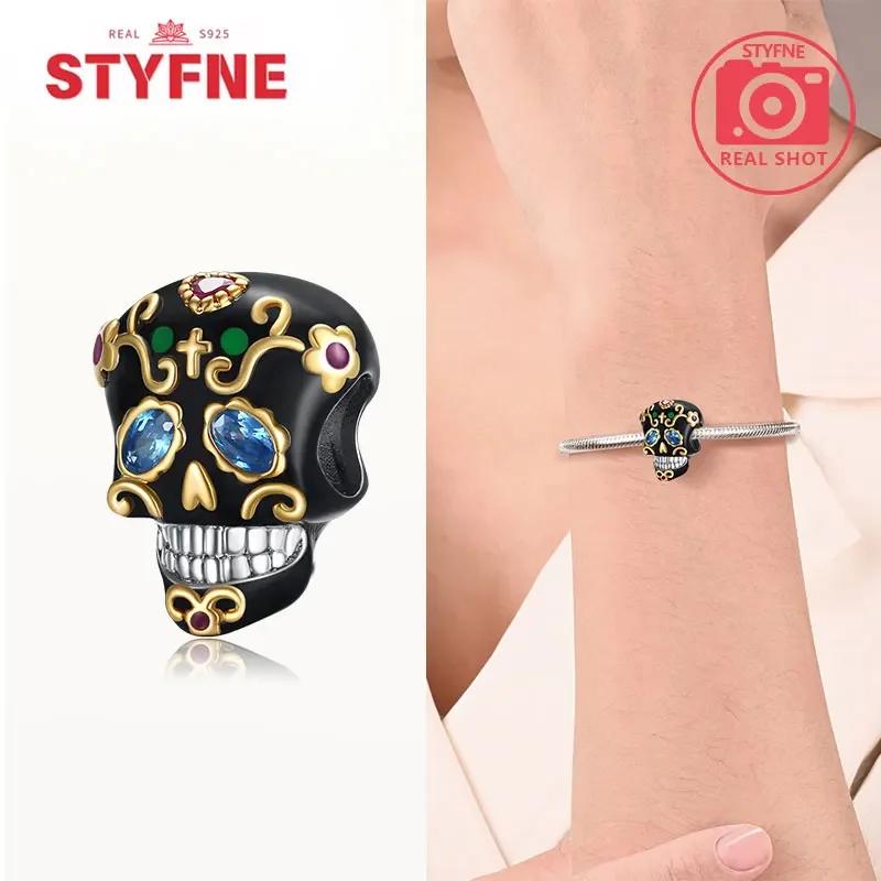 Copperdevil Skull Beads Bat Halloween Charms For Original Bracelet Diy Charming Fine Jewelry Gift For Women