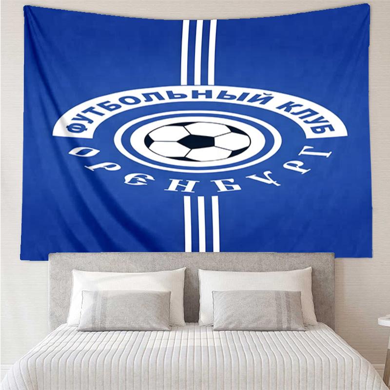 1PC Soccer Club Emblem Design Printed Tapestry Room Decoration Wall Hanging for Living Room Bedroom, Dormitory, Birthday and Christmas Gifts