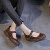 2025 spring platform women's shoes new round head muffin sole soft sole shallow mouth single shoes versatile square mouth flat heel casual shoes