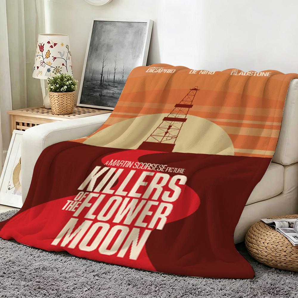 Movie K Killers o of t the F Flower M Moon Throw Flannel Throw Blanket Suitable for Sofa Living Room Bedroom
