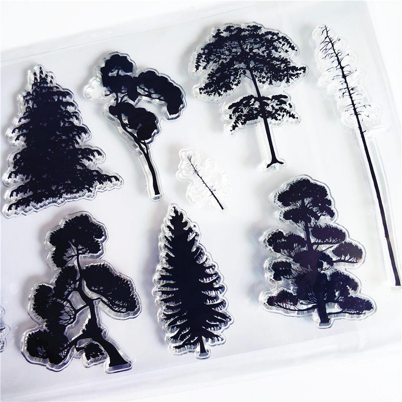 Sazenice stromů Průhledná Clear razítka Silikonová těsnění Válečkové razítko pro DIY Scrapbooking Fotoalbum.