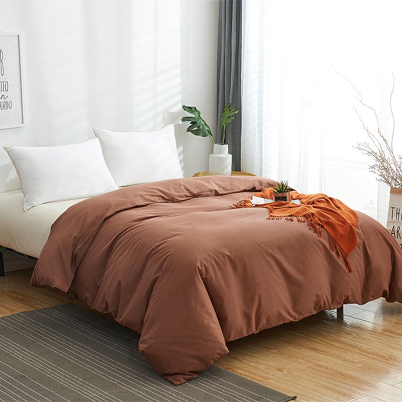 Hoge Kwaliteit Effen Katoen Dekbedovertrek Enkel Dubbel King Size Minimalistisch Beddengoed Set 140x200cm 1Piece