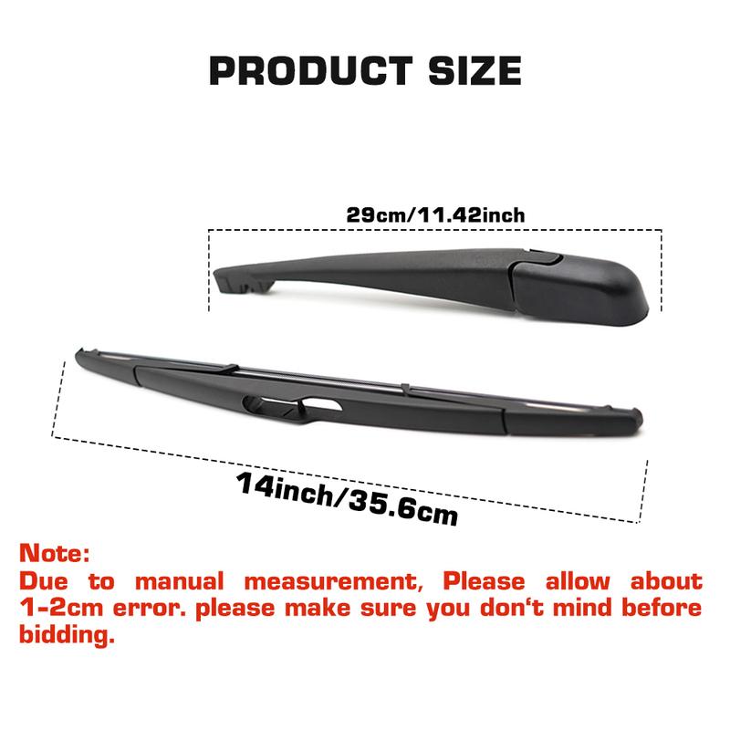 Wiper Rear Wiper Blade & Arm Set Kit For Nissan Versa 2007 - 2011 Windshield Windscreen Window Brush