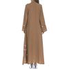 Muslim Women Islamic Embroidered Cardigan Long Coat Middle Long Robe