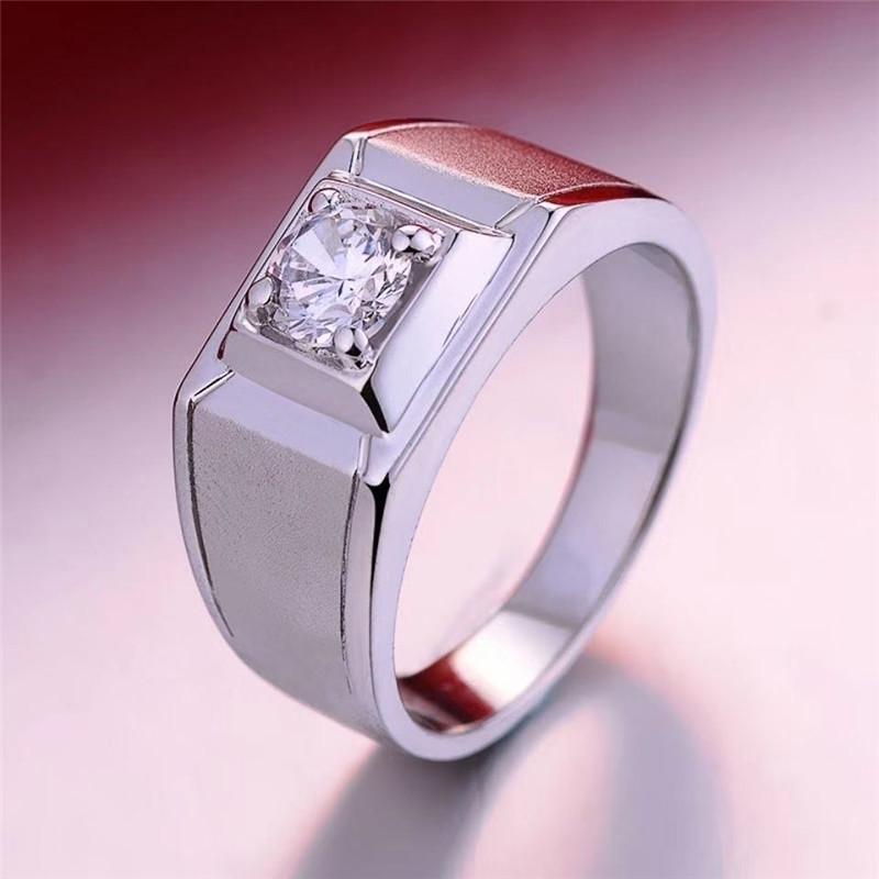 Men s 18k Gold Moissanite & Diamond Ring with Grading Certificate, Appraisal Supported. 1 Carat Moissanite Ring