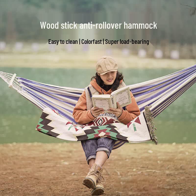 Makizaza Single Anti-Rollover Canvas Hammock
