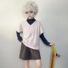 Wetrose Disponibile Costumi Cosplay di Killua Zoldyck Hunter × X Hantaa Kirua Zaoldyeck T-shirt Set Completo Parrucca Halloween Natale Nuovo