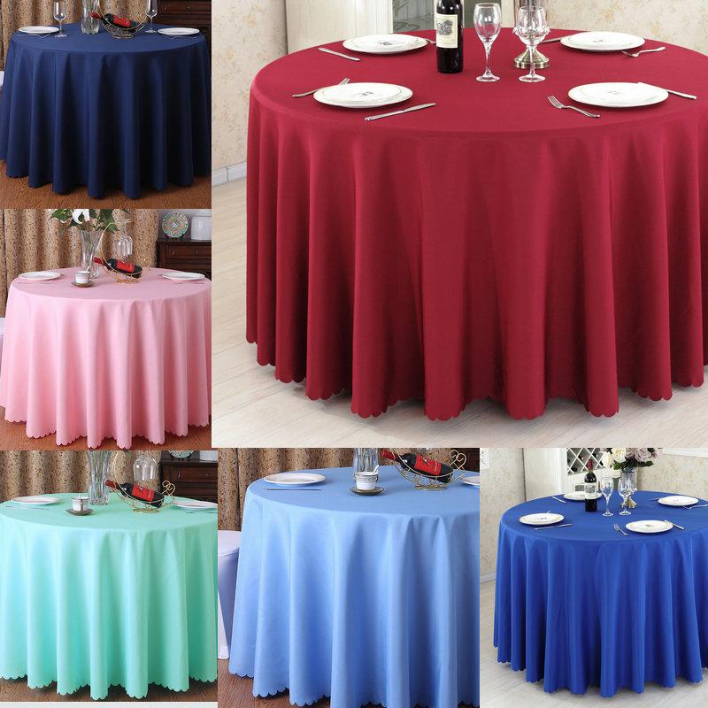 Advertising Exhibition Tablecloth Tablecloth Round Table Skirt Skirt Plain Weave Solid Color Zhu Wenwei Gauze Material Round Tablecloth