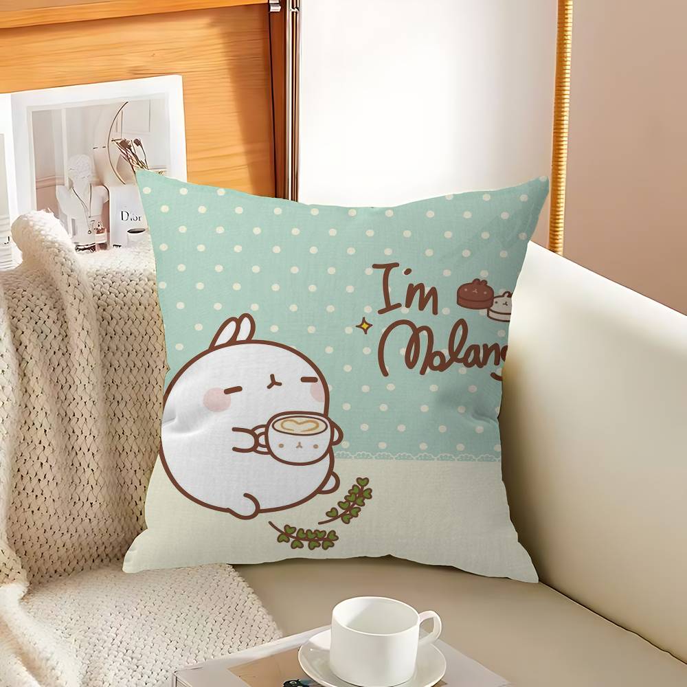 Korean Cute M-Molanges Rabbit Pillow Cover for Bedroom Room and Living Room Sofa Decorative Cushion Cover