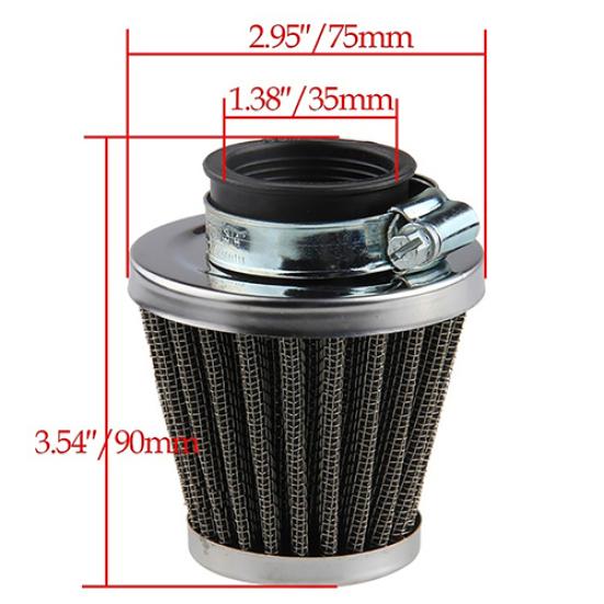 Accesorii pentru motociclete Filtru de aer oval metalic cu fixare, pâlnie de admisie