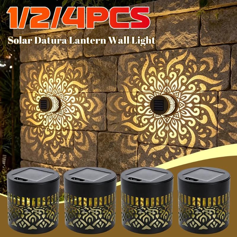1-10PCS LED Solar Wall Light, IP44 Waterproof Warm Night Light for Garden Lawn Patio Steps Pathway Courtyard Camping Outdoor Decor