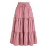 Sommer Boho Strandrock Damen Hoher Bund Mehrlagig A-Linie Maxi Langrock Lässig Fließend Schwingend Falten