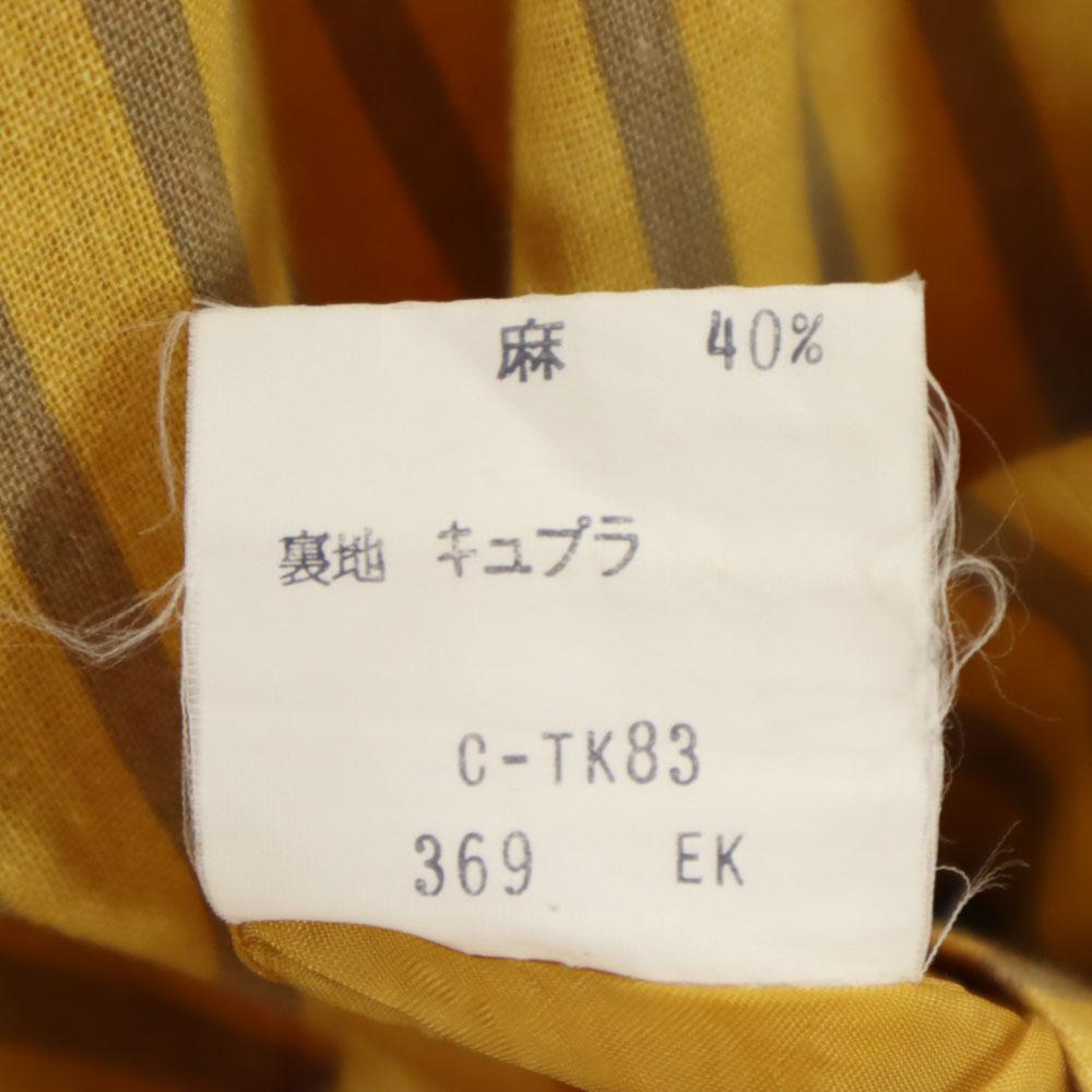 Yves Saint Laurent Fusta midi evazată cu model vechi în dungi, amestec de in, anii '80 '90, pentru femei, folosită