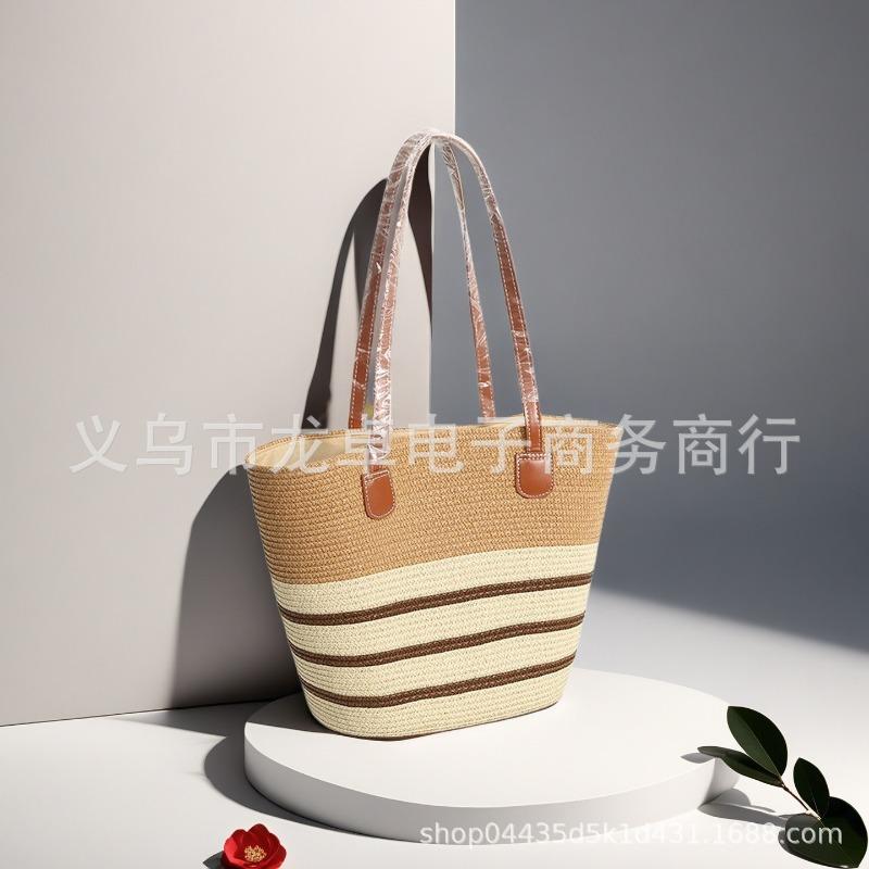 Strohtasche Damen Sommerwind neu Strand Meerseite Outdoor Urlaub Großraum Schultertasche