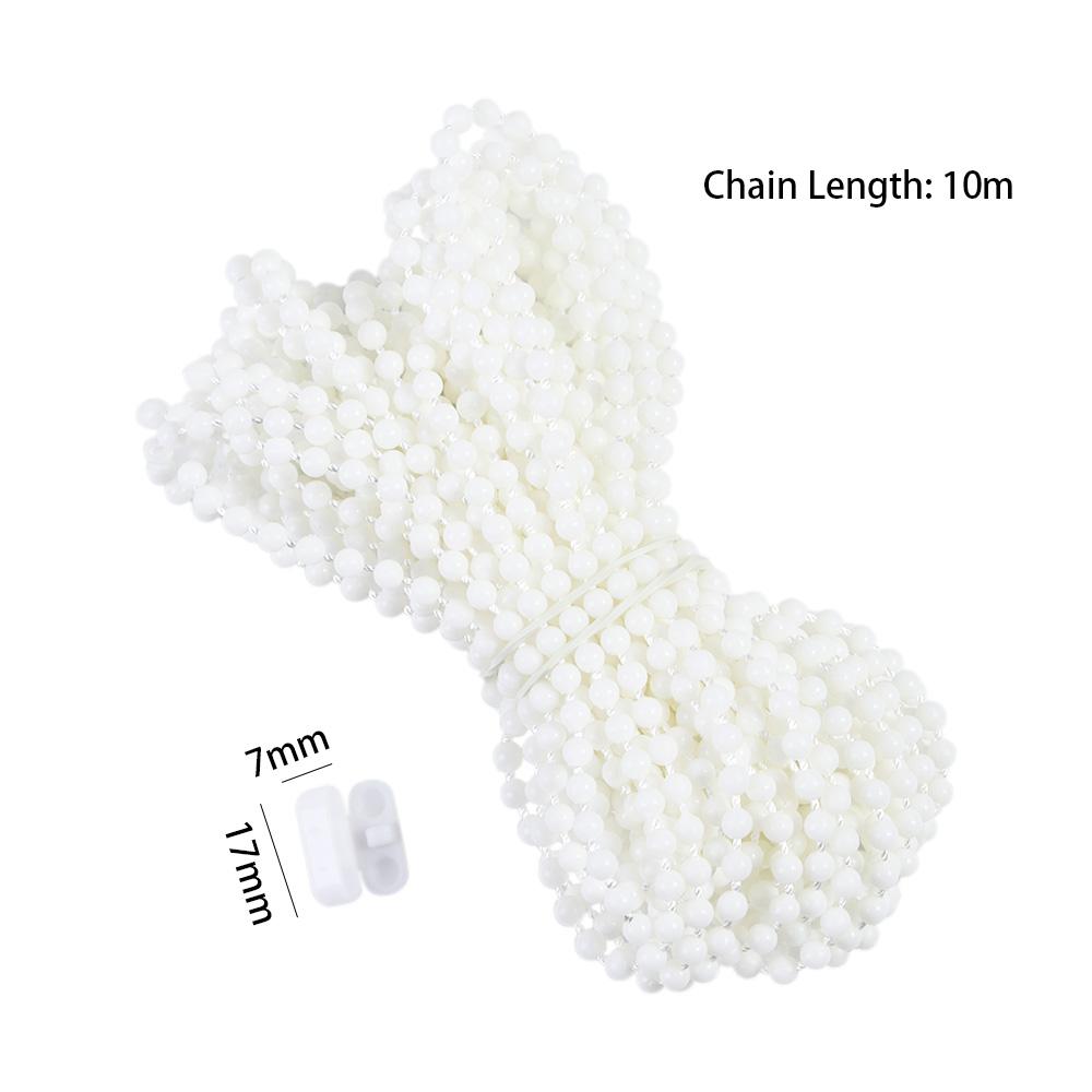 With Connectors Plastic White Curtain Bead Rope Chain Pull Cord Blind Beaded Chain Blind Chain