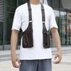 Multi-Pocket Double Shoulder Strap Outdoor Anti-Theft Tactical Fishing Bag Waterproof PU Multi-Purpose Crossbody Bag For Men