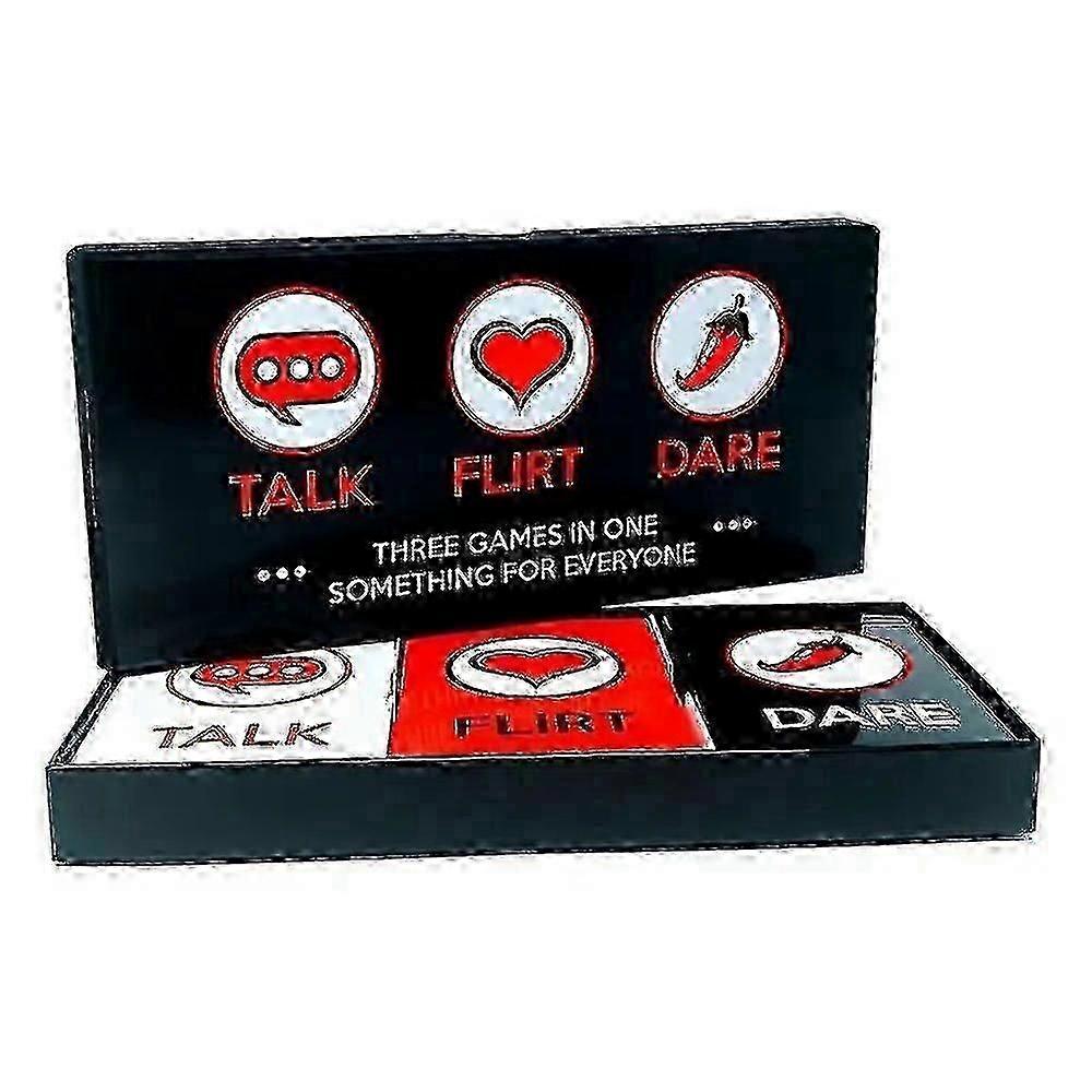 3-in-1 Talk Flirt Dare Card Game for Couples - Reignite Romance, Date Night Idea
