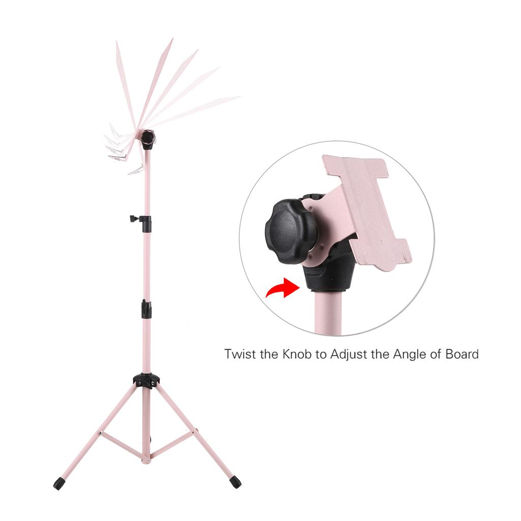 Portable Metal Music Stand Detachable Musical Instruments for Piano Violin Guitar Sheet Music Pink