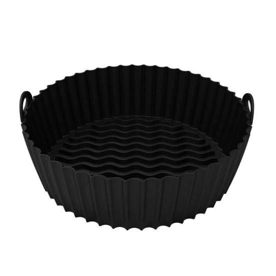 Silicone Air Fryer Liner with Handles Round Foldable Mats for Baking Frying Steaming Food-Grade Non-Stick