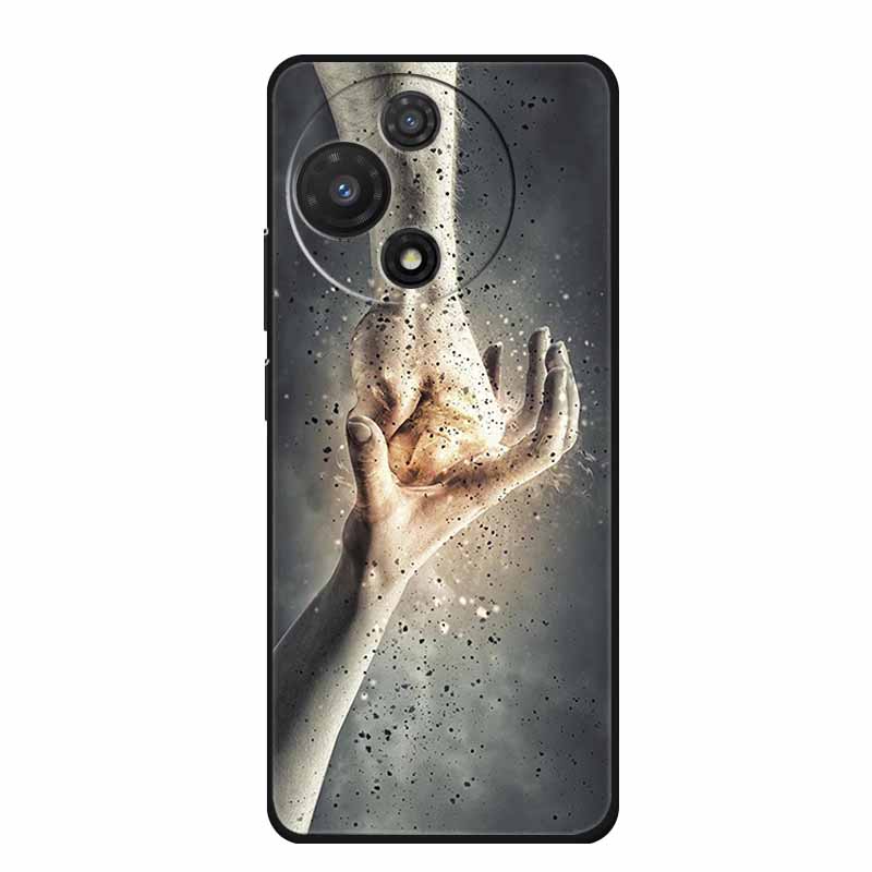 For TCL 605 Case Fashion Flower Protective Black Silicone Soft TPU Back Cover Case For TCL 60 5G 60 SE Case 60SE Coque Funda Bag
