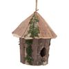 Wooden Bird House Decorative   Birdhouse with   Guard for Outdoor Courtyard Backyard