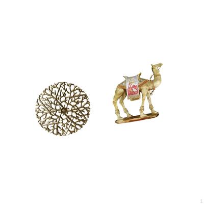 Rustic Metal Wall Art Sculpture with 3D Wrought Iron Camel Statue Plaque for Office Living Room