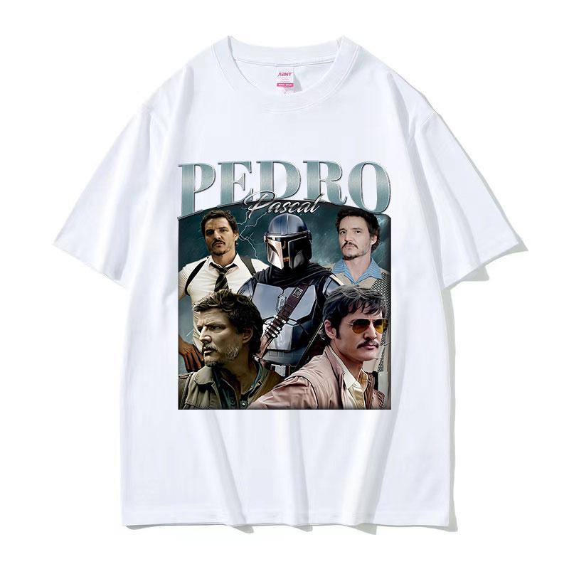 Limited Pedro Pascal Actor Graphic TShirt Unisex Women Retro Fashion Cotton Short Sleeve Tshirt ONeck Classic T Shirts Streetwear