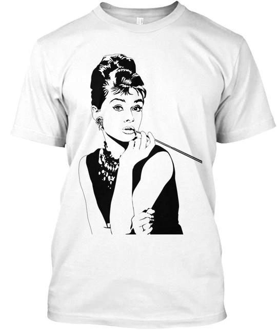 Audrey hepburn Tee 100% Cotton T-shirt Mens Tees Top Made in the USA T-Shirt Tee Top Unisex M