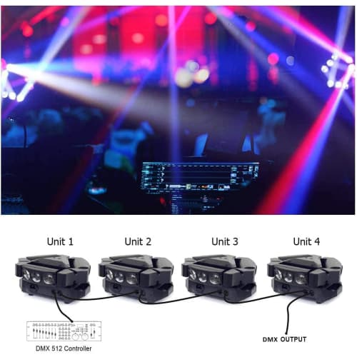 BETOPPER Moving Head Light, LED Stage Light, 370mW RGBW, 9x10W, 4-in-1, DMX512, Moving Light, Disco Light, Strobe Effect, Stage Lighting, LED Lighting