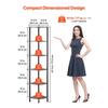 VEVOR 6 Tier Corner Shelf, Tall Corner Stand with LED Light, Wall Shelves Tower Storage Organizer with Metal Frame & Wooden Shelves