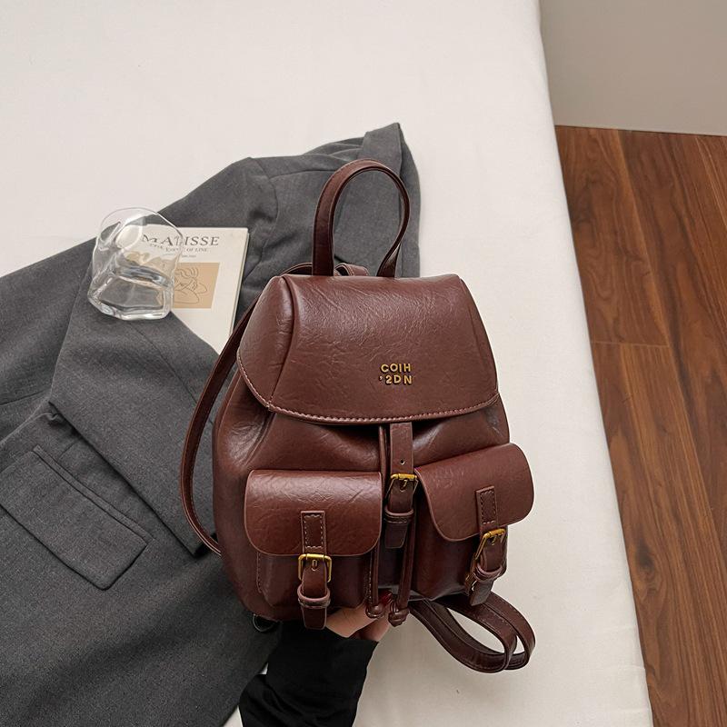 

Преппи 2025 Корейская Мода Мини Рюкзак Сумка - Застежка Клапан, Повседневная Дорожная Одноплечевая Сумка