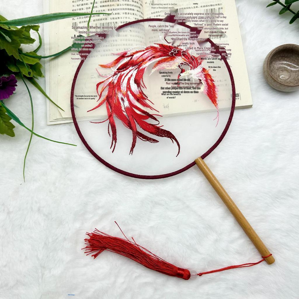 Ancient Style Single-Sided Suzhou Embroidery Dance Fan