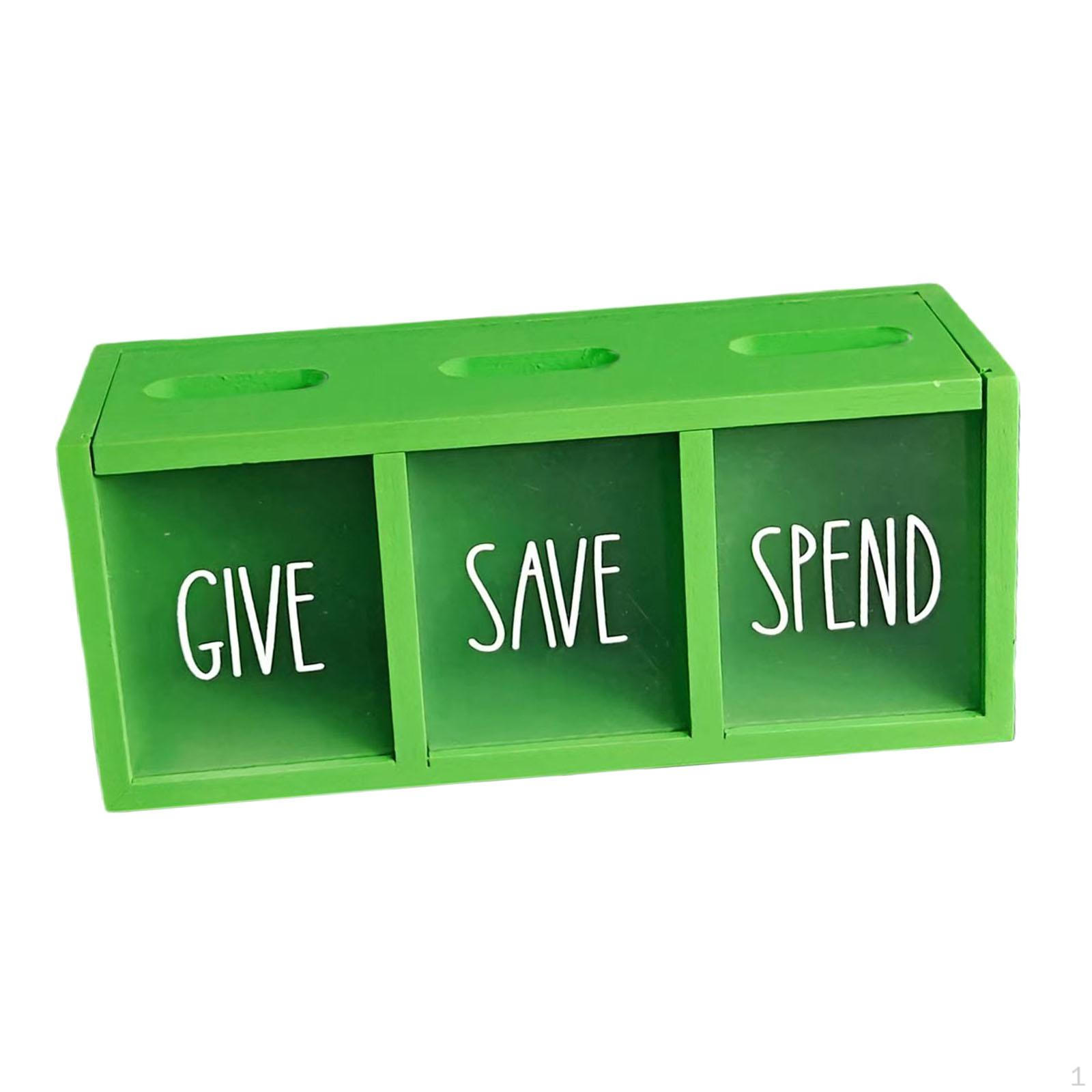 

A Compartmentalized Wooden Money Box, Ideal for Organizing Parties between Adults And Children. Green