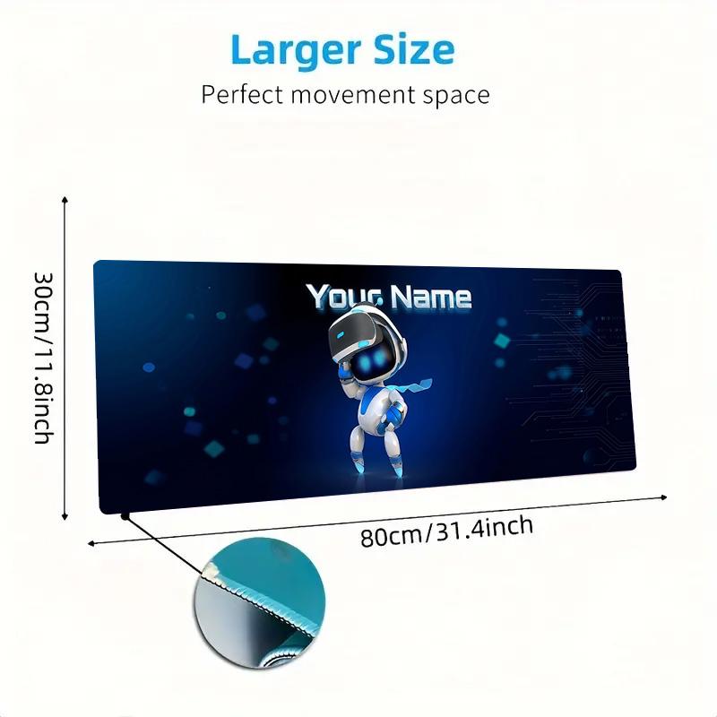 Astro Bot Custom Name Large Size Mouse Pad Large Gaming Table Cushion Non-slip Laptop Tablet Big Mousepad XXL Mat Mini PC Playmat With Lock Edge