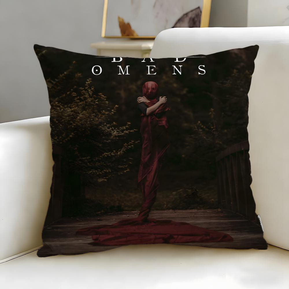 popular band Bad Omens Cushion Cover Soft  EasyWash Pillow Case  Versatile for Couch Bed Travel and Office