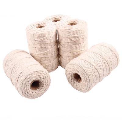Natural Cotton Cord Rope DIY Macrame Cord Wall Hanging Plant Hanger Craft Making Knitting Rope Home Decoration 13 Colors 3mm*200m//4mm*110m Yellow, 3mm