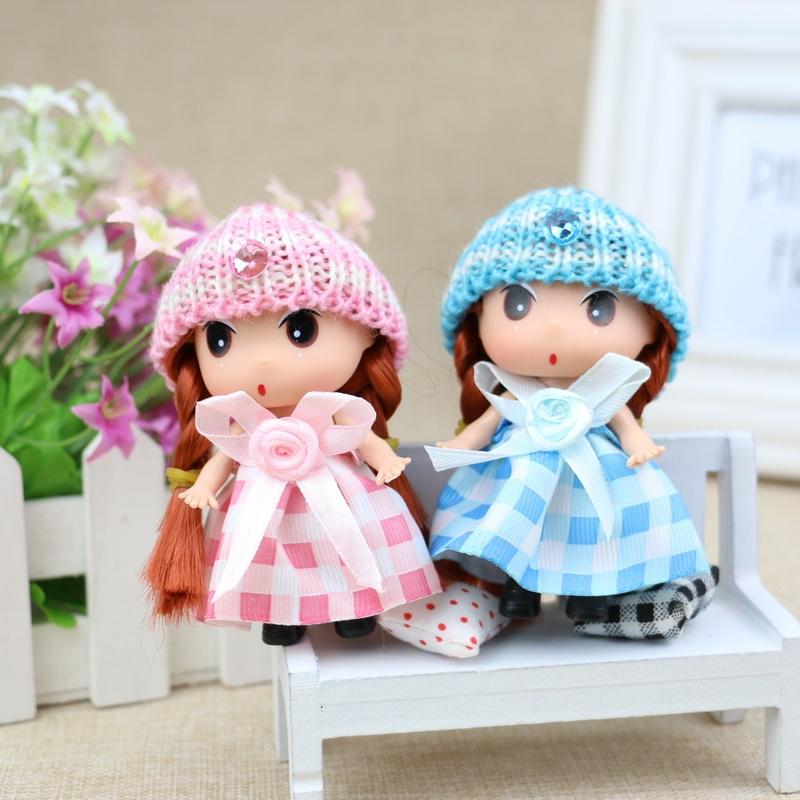 9CM Wool Winter Hat Blurred Doll  Fashion Girl Pendant Wedding Bag Gift Candy Gift