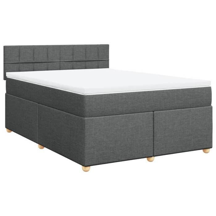 VidaXL Bed Slat Base with Mattress Dark Grey 140x200cm Fabric 3289004
