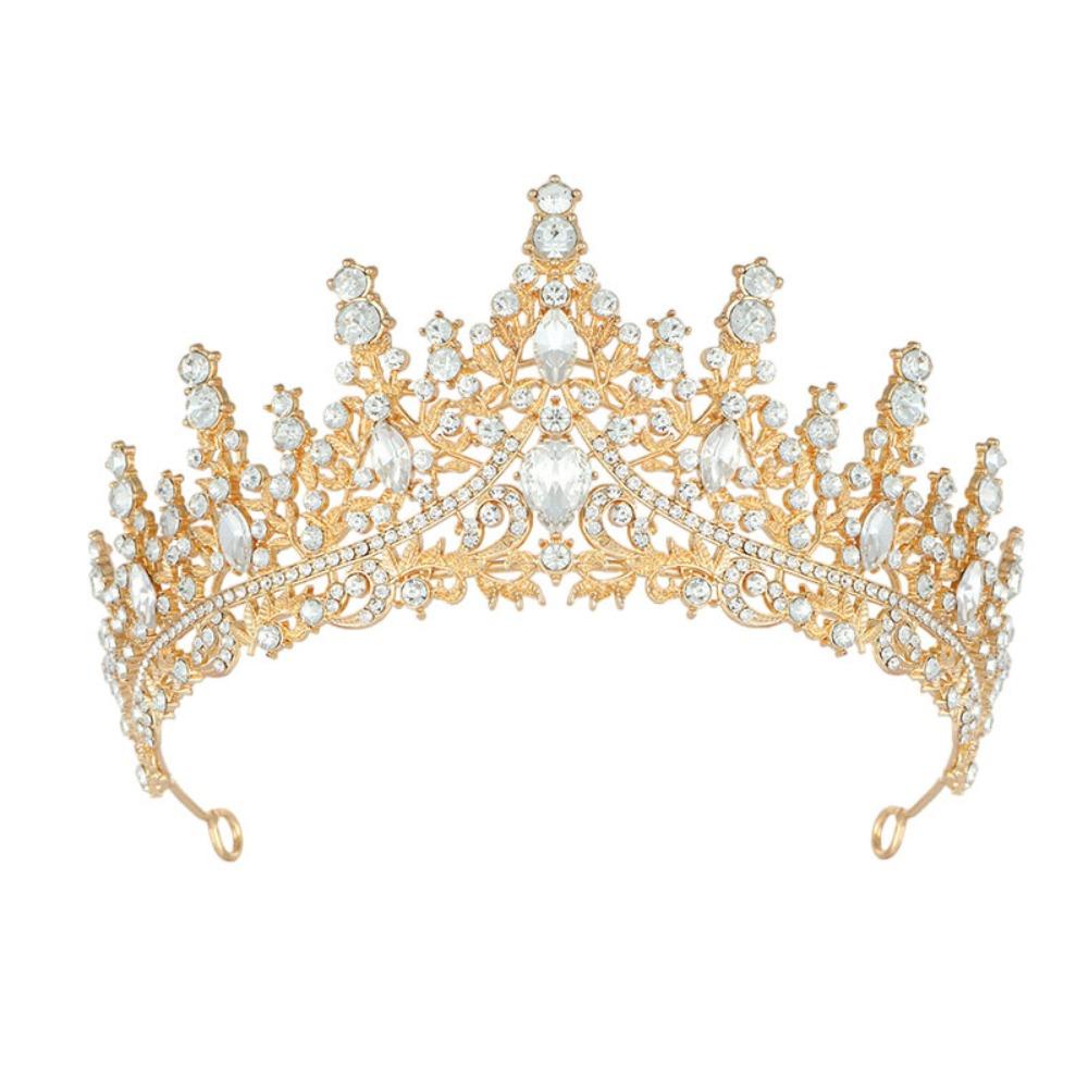 Hair Jewelry Baroque Crystal Crowns Shiny Ornament Princess Crown Rhinestone Diadem  Wedding