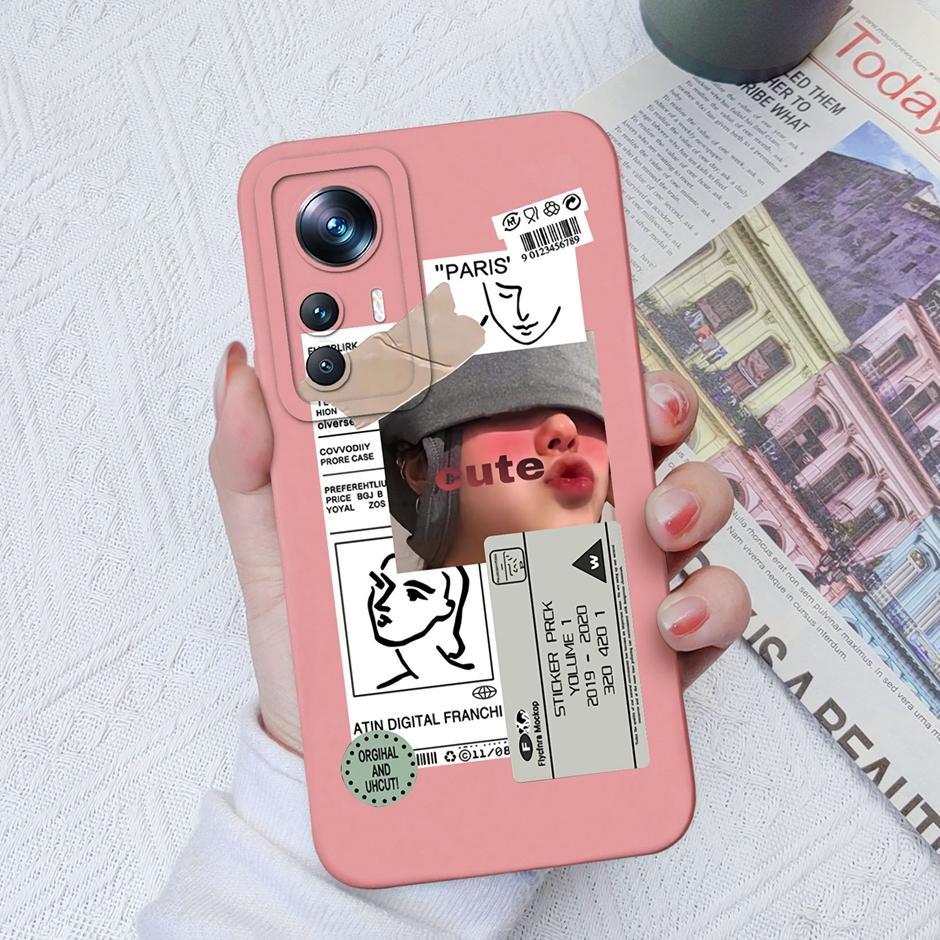 For Xiaomi 12T Case Hot New Design Cute Cat Butterfly Cartoons Matte Liquid Silicone Shell For Xiaomi 12T Pro Ultrathin Fundas