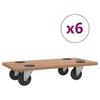 VidaXL Dollies On Wheels 6 Pcs Rectangular Engineered Wood, Moving Dolly, Platform with Wheels, 154886